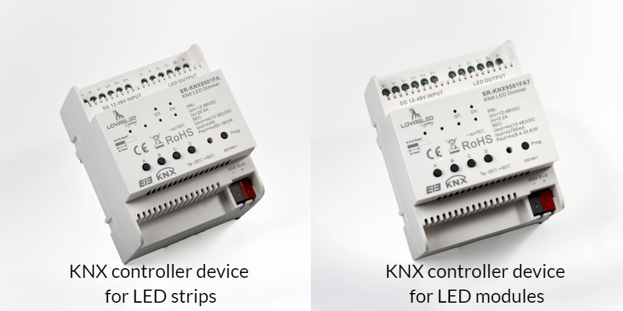 KNX controller device for LED modules and strips